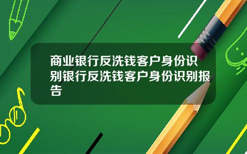商业银行反洗钱客户身份识别银行反洗钱客户身份识别报告