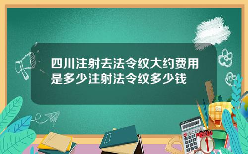 四川注射去法令纹大约费用是多少注射法令纹多少钱
