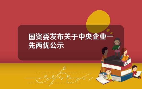 国资委发布关于中央企业一先两优公示