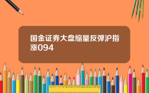 国金证券大盘缩量反弹沪指涨094