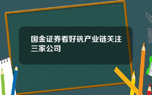 国金证券看好钒产业链关注三家公司