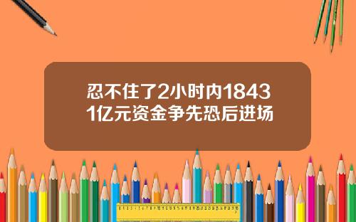 忍不住了2小时内18431亿元资金争先恐后进场