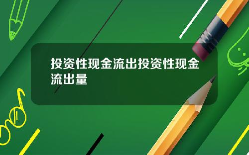 投资性现金流出投资性现金流出量