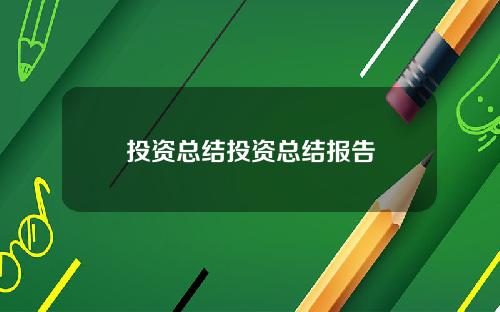投资总结投资总结报告