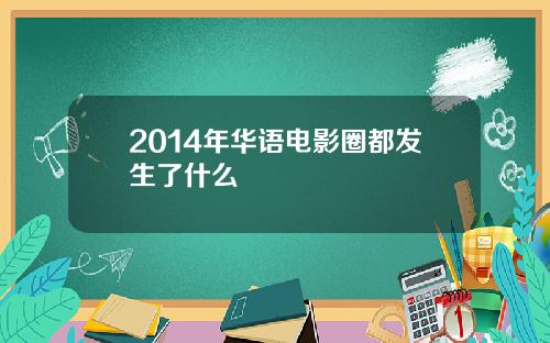 2014年华语电影圈都发生了什么