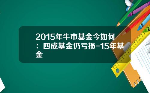 2015年牛市基金今如何：四成基金仍亏损-15年基金