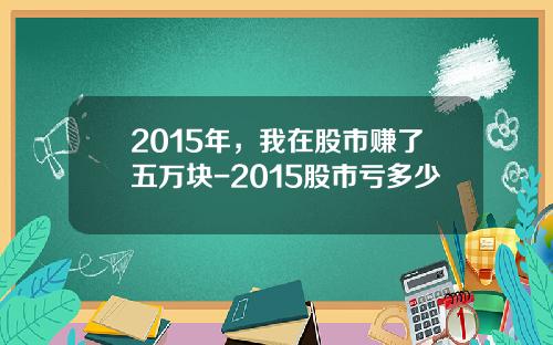 2015年，我在股市赚了五万块-2015股市亏多少