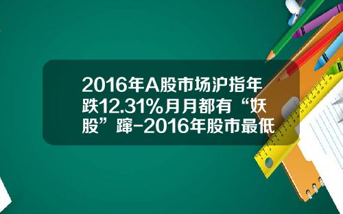 2016年A股市场沪指年跌12.31%月月都有“妖股”蹿-2016年股市最低点是多少
