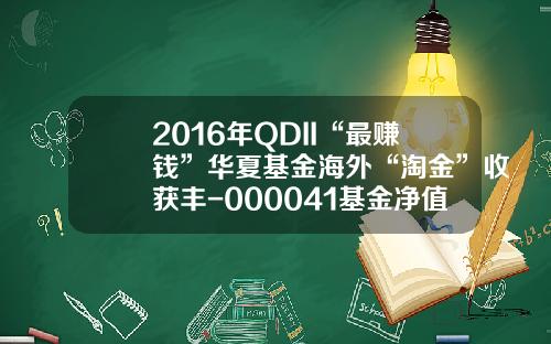 2016年QDII“最赚钱”华夏基金海外“淘金”收获丰-000041基金净值