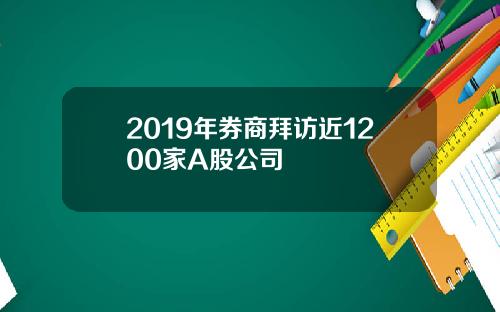 2019年券商拜访近1200家A股公司