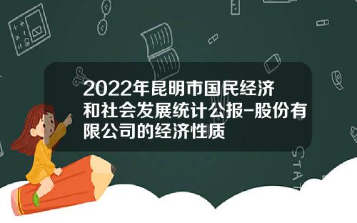 2022年昆明市国民经济和社会发展统计公报-股份有限公司的经济性质