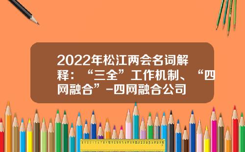 2022年松江两会名词解释：“三全”工作机制、“四网融合”-四网融合公司
