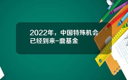 2022年，中国特殊机会已经到来-鼎基金