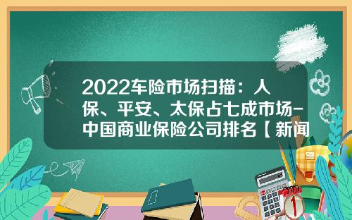 2022车险市场扫描：人保、平安、太保占七成市场-中国商业保险公司排名【新闻】.
