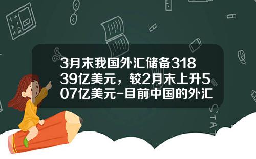 3月末我国外汇储备31839亿美元，较2月末上升507亿美元-目前中国的外汇储备是多少亿
