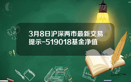 3月8日沪深两市最新交易提示-519018基金净值