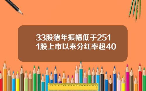 33股猪年振幅低于2511股上市以来分红率超40