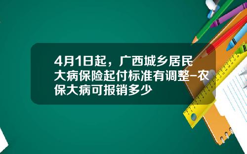4月1日起，广西城乡居民大病保险起付标准有调整-农保大病可报销多少