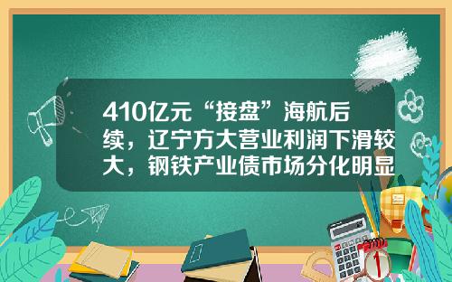 410亿元“接盘”海航后续，辽宁方大营业利润下滑较大，钢铁产业债市场分化明显-上海中钢投资股份有限公司