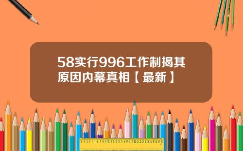 58实行996工作制揭其原因内幕真相【最新】