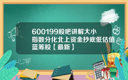 600199股吧讲解大小指数分化北上资金抄底低估值蓝筹股【最新】