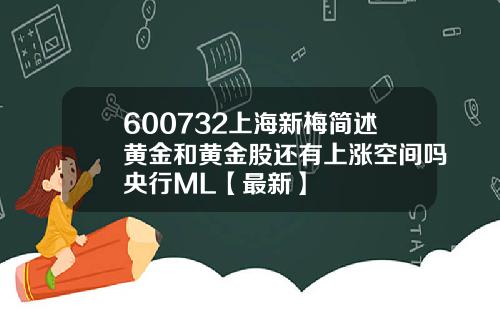 600732上海新梅简述黄金和黄金股还有上涨空间吗央行ML【最新】