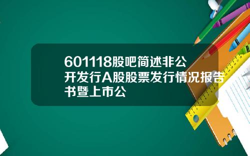 601118股吧简述非公开发行A股股票发行情况报告书暨上市公