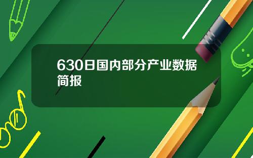 630日国内部分产业数据简报