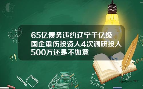 65亿债务违约辽宁千亿级国企重伤投资人4次调研投入500万还是不如意