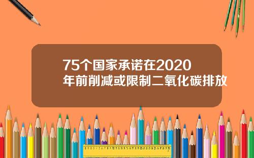 75个国家承诺在2020年前削减或限制二氧化碳排放