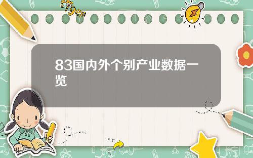 83国内外个别产业数据一览