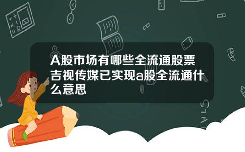 A股市场有哪些全流通股票吉视传媒已实现a股全流通什么意思
