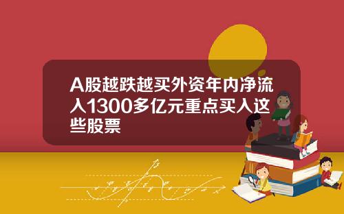 A股越跌越买外资年内净流入1300多亿元重点买入这些股票