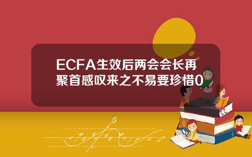 ECFA生效后两会会长再聚首感叹来之不易要珍惜0
