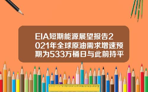 EIA短期能源展望报告2021年全球原油需求增速预期为533万桶日与此前持平