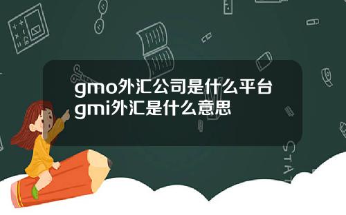 gmo外汇公司是什么平台gmi外汇是什么意思