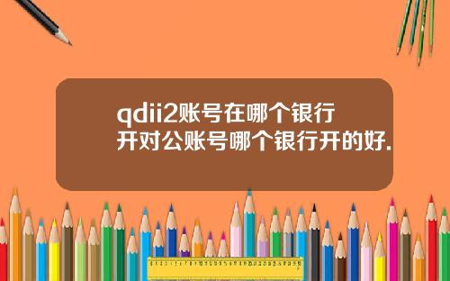 qdii2账号在哪个银行开对公账号哪个银行开的好.