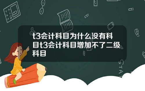 t3会计科目为什么没有科目t3会计科目增加不了二级科目