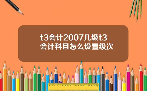 t3会计2007几级t3会计科目怎么设置级次
