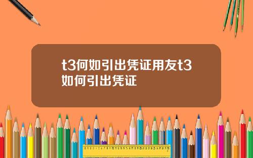 t3何如引出凭证用友t3如何引出凭证