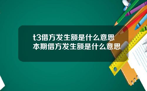 t3借方发生额是什么意思本期借方发生额是什么意思