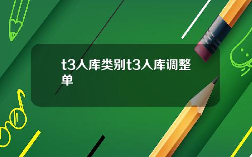 t3入库类别t3入库调整单