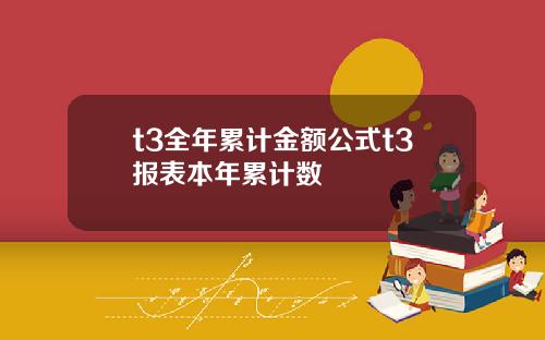 t3全年累计金额公式t3报表本年累计数