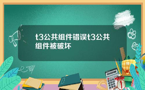 t3公共组件错误t3公共组件被破坏
