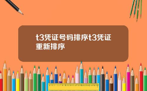 t3凭证号码排序t3凭证重新排序