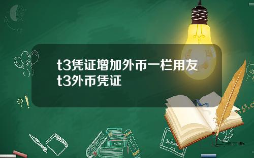 t3凭证增加外币一栏用友t3外币凭证
