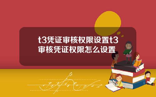 t3凭证审核权限设置t3审核凭证权限怎么设置