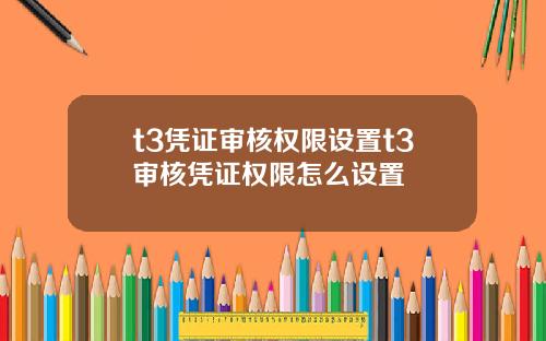 t3凭证审核权限设置t3审核凭证权限怎么设置