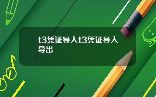 t3凭证导入t3凭证导入导出