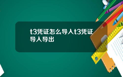 t3凭证怎么导入t3凭证导入导出